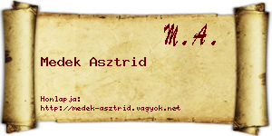 Medek Asztrid névjegykártya